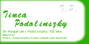 timea podolinszky business card